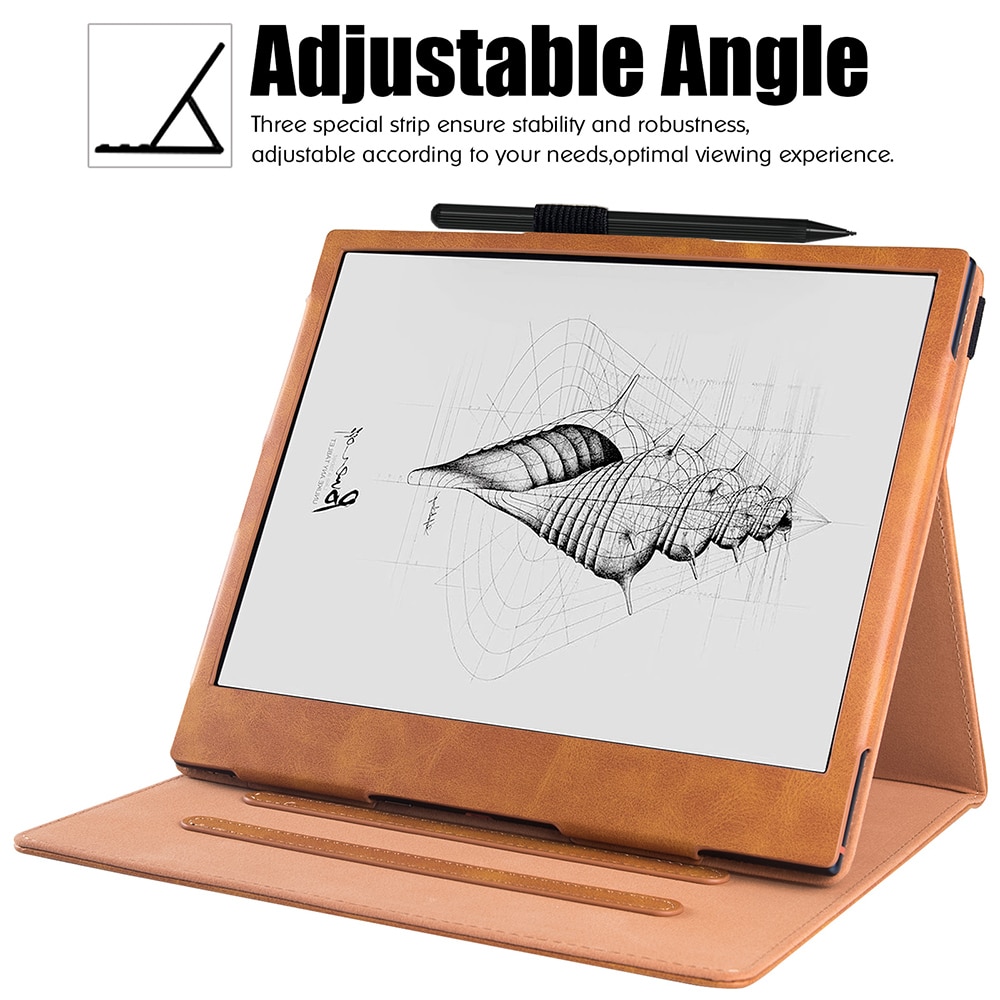 호환  10.3인치 Onyx BOOX Note Air 2/BOOX Air2 Plus ePaper E 잉크 태블릿용 스탠드 케이스 - 핸드 스트랩 및 자동 잠자기/깨우기 포함... 