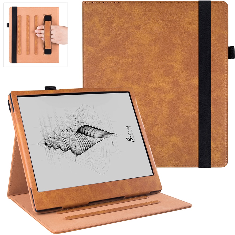 호환  10.3인치 Onyx BOOX Note Air 2/BOOX Air2 Plus ePaper E 잉크 태블릿용 스탠드 케이스 - 핸드 스트랩 및 자동 잠자기/깨우기 포함... 