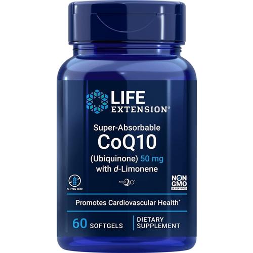 [Life Extension 라이프익스텐션] 고흡수성 코큐텐 유비퀴논 Super-Absorbable CoQ10 (Ubiquinone) with d-Limonene 60소프트젤... 