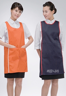 [까운나라]  A-78 T/C등단추앞치마 , 요양사, 병원, 식당, 주방, 서빙, 행사용 단체 앞치마 : 까운나라
