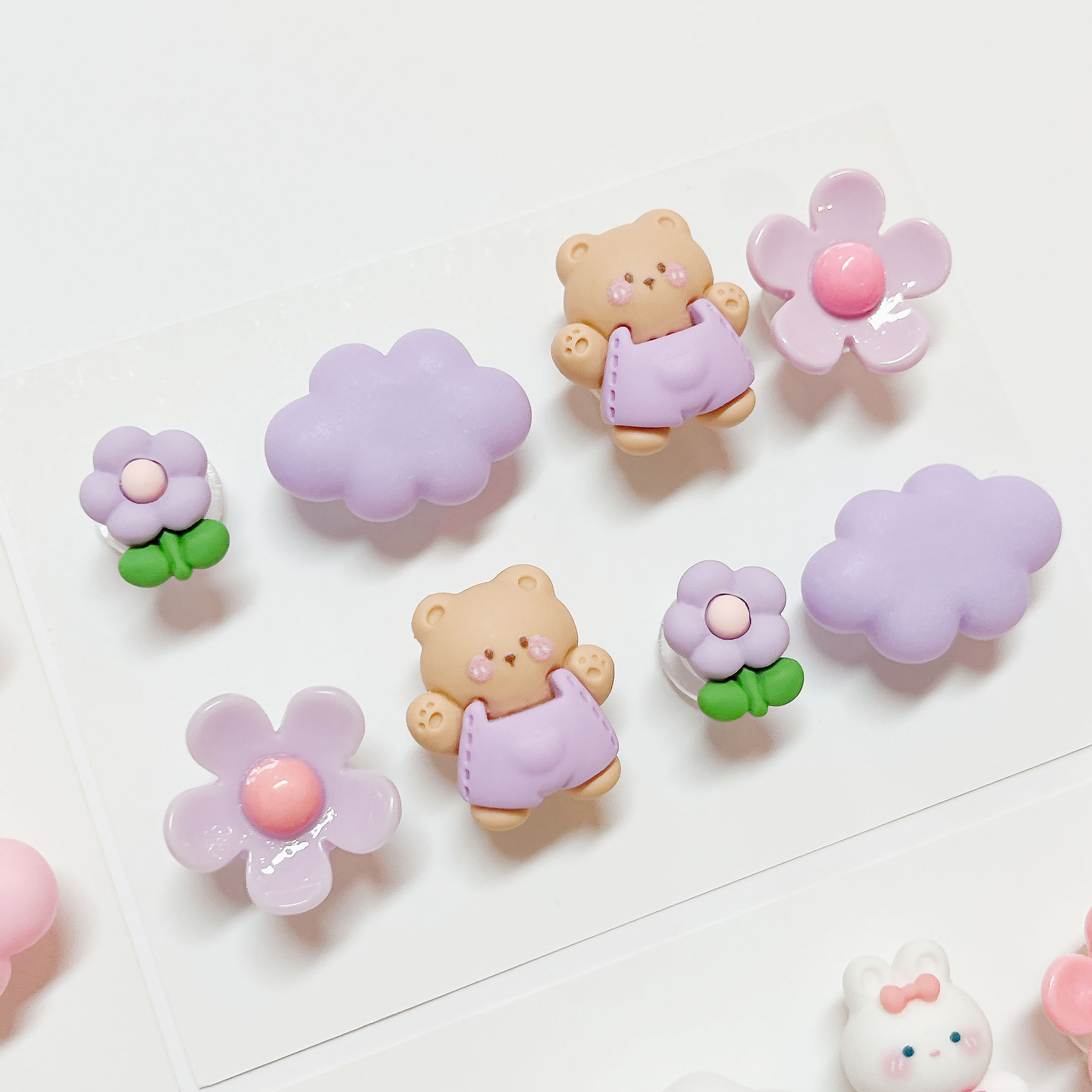 토끼 곰돌이 고양이 동물 캐릭터 신발악세사리 (8pcs) : 만쥬상회