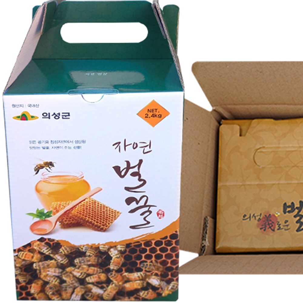 아카시아꿀 정직한 100% 자연꿀 2.4kg 벌꿀 유리 외 3종 : 성호네농산물