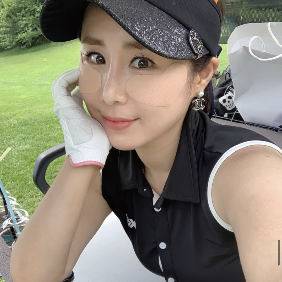 휴스토니 골프 콜라겐 uv 아이패치 자외선 차단 팩 기미 얼굴 필드 골프용품 파크골프 : 휴스토니