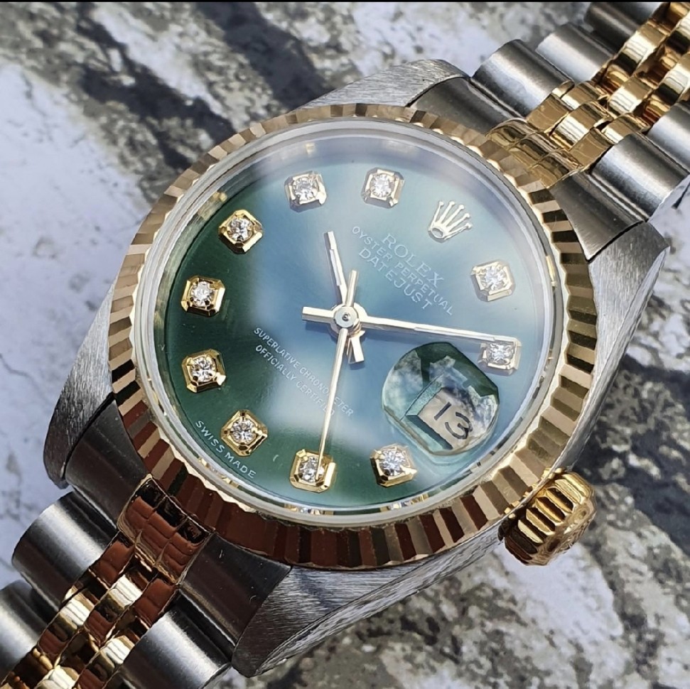 ROLEX 롤렉스 여성용 데이저스트 69173 올리브 그린 텐포인트 콤비 26mm : 커스텀앤컬렉션