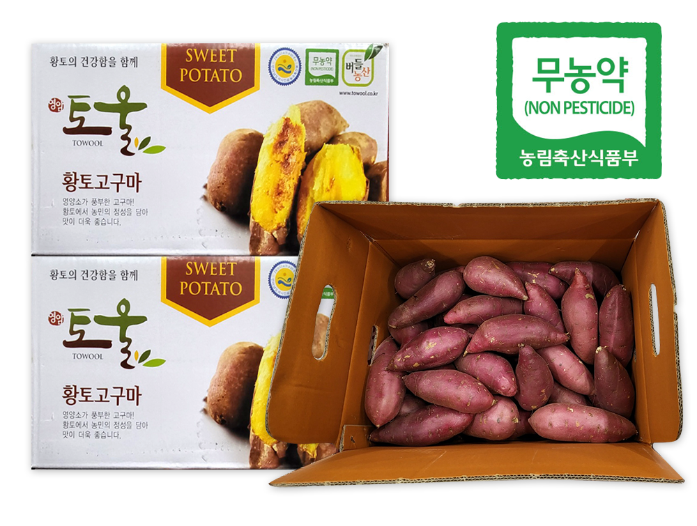 해뜰농원 영암 황금 토울 무농약 친환경 고구마 5kg 10kg : 해뜰농원
