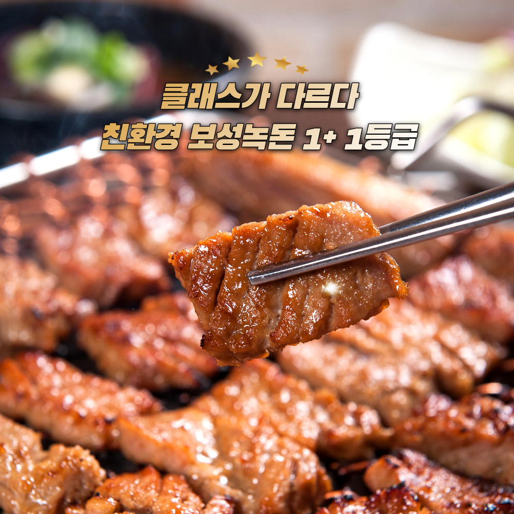 1+등급 국내산 보성녹돈 수제 양념 돼지갈비 구이 1.2kg+1.2kg 홈파티 캠핑요리 : 깐부 푸드