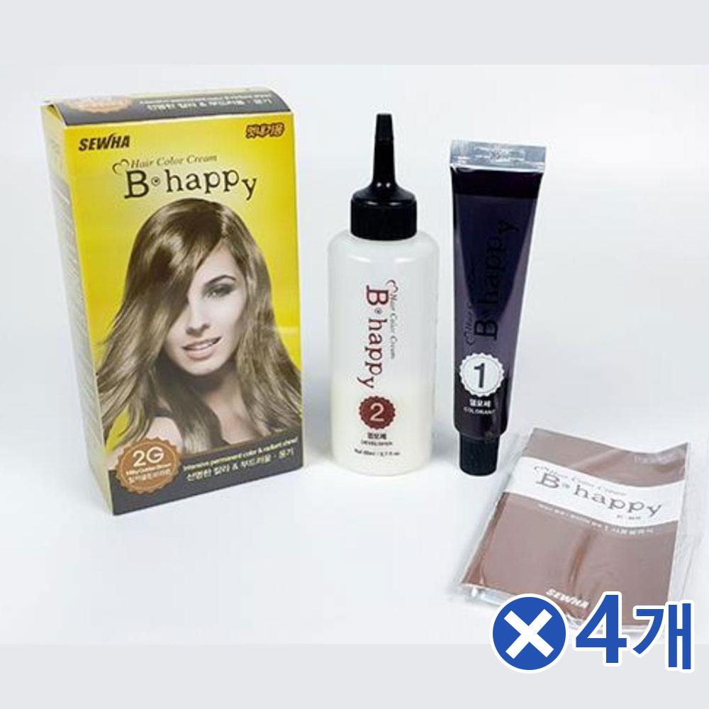 비해피 2G 밀키골든브라운 염색약x4개 미용실염색약 : feel good