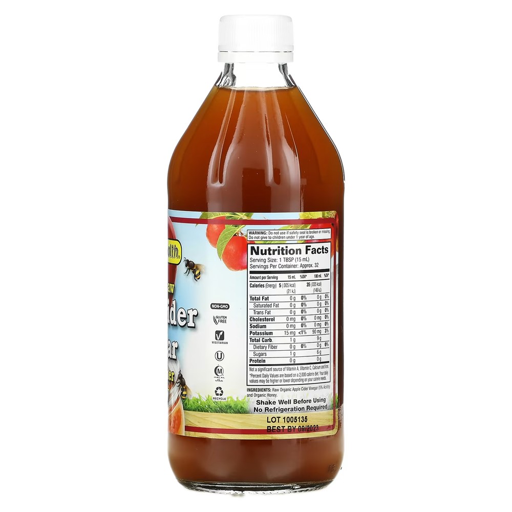 애플사이다비니거 애사비식초 위드 마더 허니 액상 473ml : 신기상사