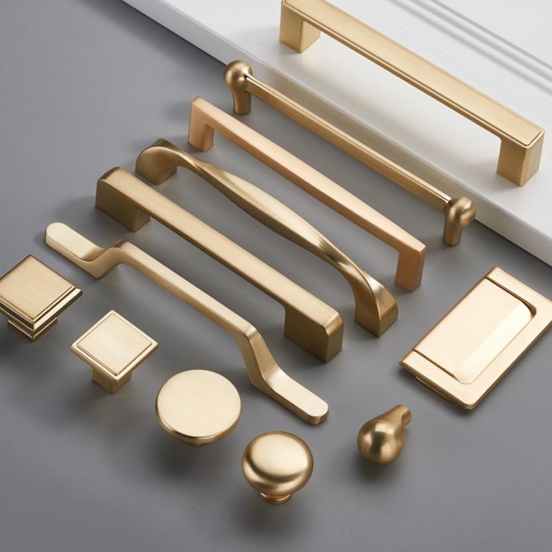 골드 메탈 Okl6017knob 아연 황동 문 당김 손잡이 가구 캐비닛 서랍 주방 : 가로수-1