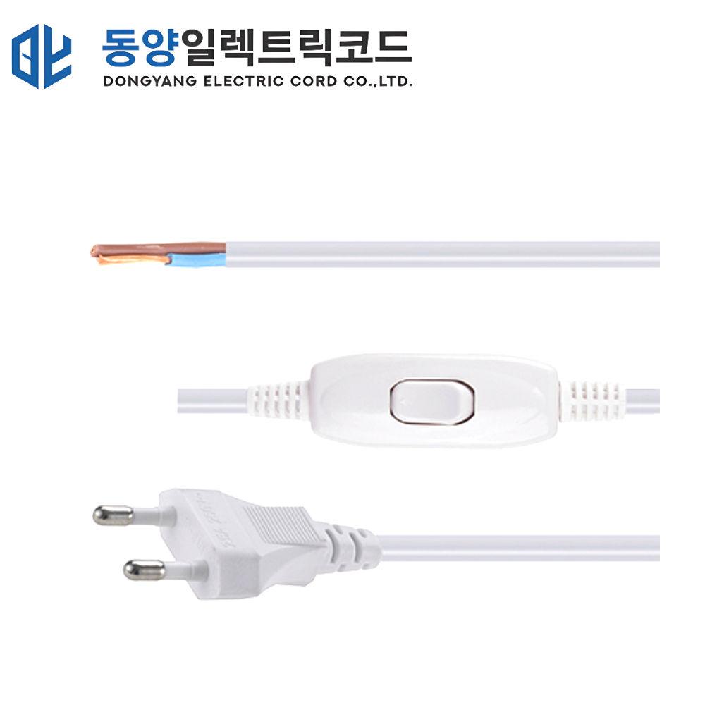 동양 중간 스위치 코드 브레트 2.5A (0.75SQ x 2C) 백색 화이트 길이 2M : 앤트워크