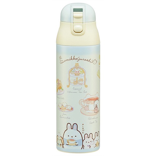 스밋코구라시 잠금 원터치 스테인레스 보냉 보온병 500ml (신비한 토끼의 정원) : 운명적 일본