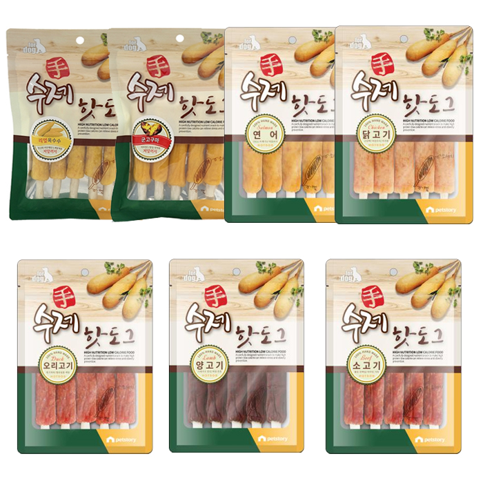 펫스토리 수제 핫도그 100g 강아지 애견 간식 : 도그캣펫