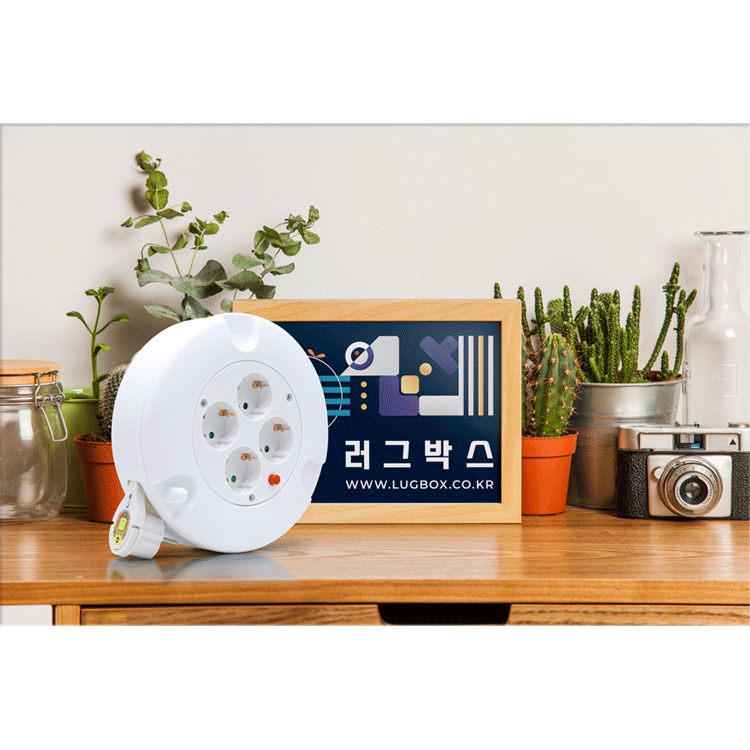 러그박스 캠핑 멀티탭 디자인 고용량 캠핑용 멀티 릴선 콘센트 5M 화이트 1.0SQ : 파파몬