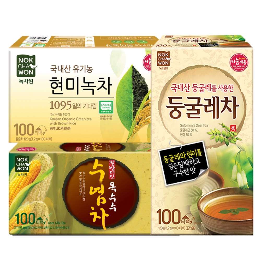 [녹차원] 사무실 300티백(유기농현미녹차+옥수수수염차+둥굴레차) : 녹차원