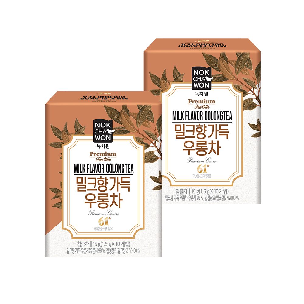[녹차원] 밀크향가득우롱차 10티백 X 2팩 우롱차 밀크티 간편한티백 부드러운맛 : 녹차원