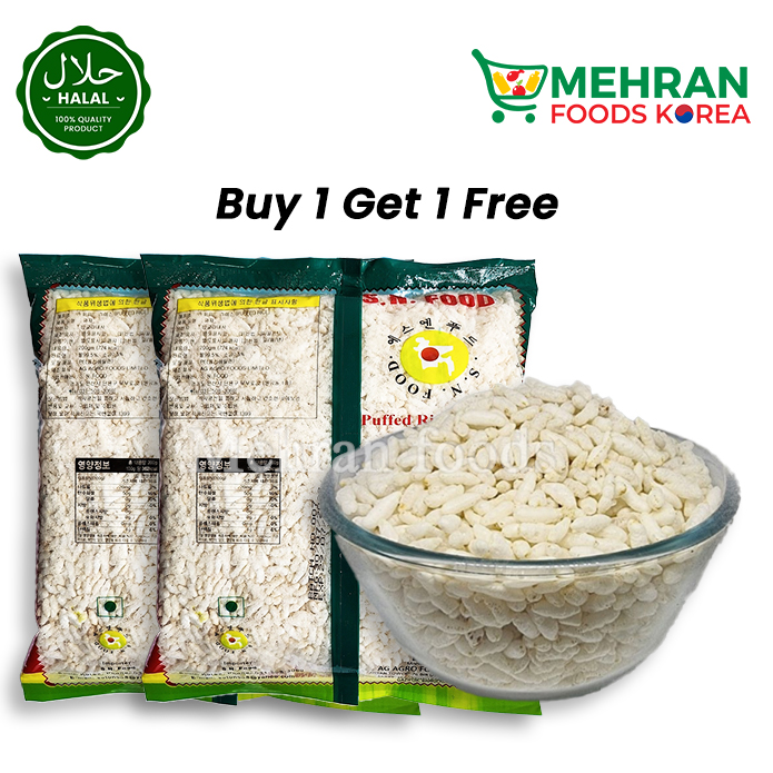 SN Food Puffed Rice 200g (1+1) 400g 퍼피드 라이스 (과자) : Mehran Foods