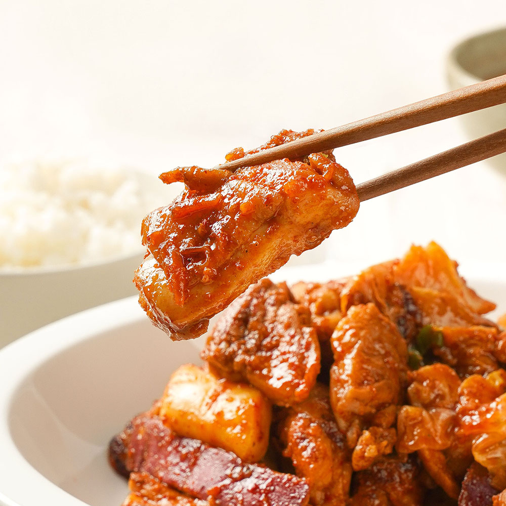 치즈떡 세트메뉴 닭갈비 밀키트 택배(2kg) : 춘천 광덕 장가네 닭갈비