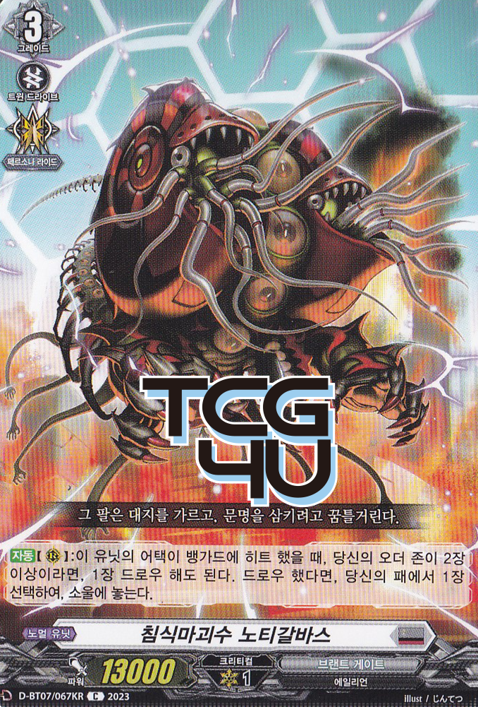침식마괴수노티갈바스 (D-BT07-KR067) C 한글판 뱅가드 : TCG포유