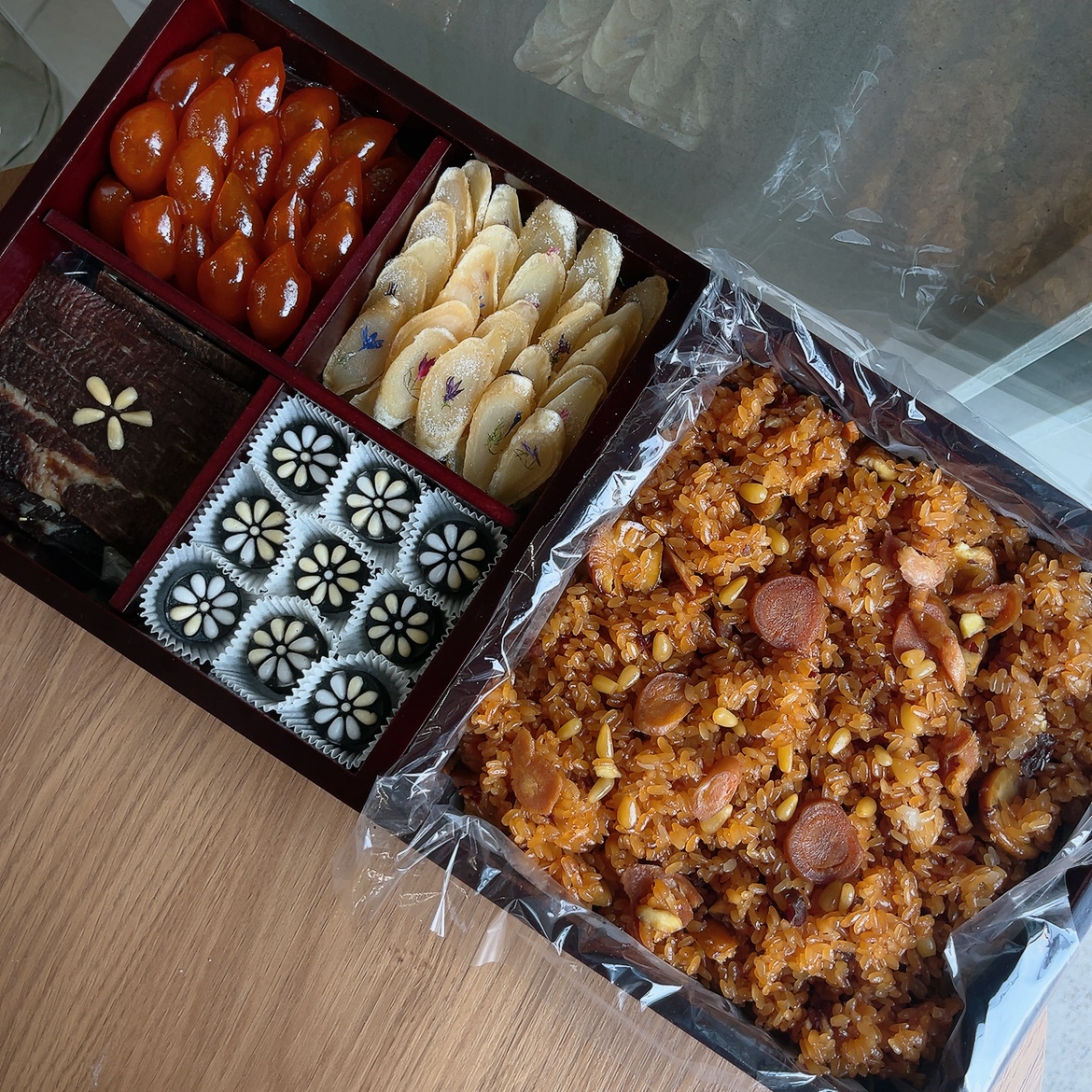 고급2단 한식디저트 세트 (보자기포함) 부산이바지떡 : 카페몽키