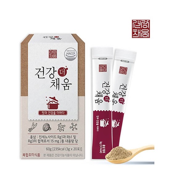 건강더채움 만능육수 감칠맛 3g 20포 기능성 스틱형 천연조미료 : 다온블라썸