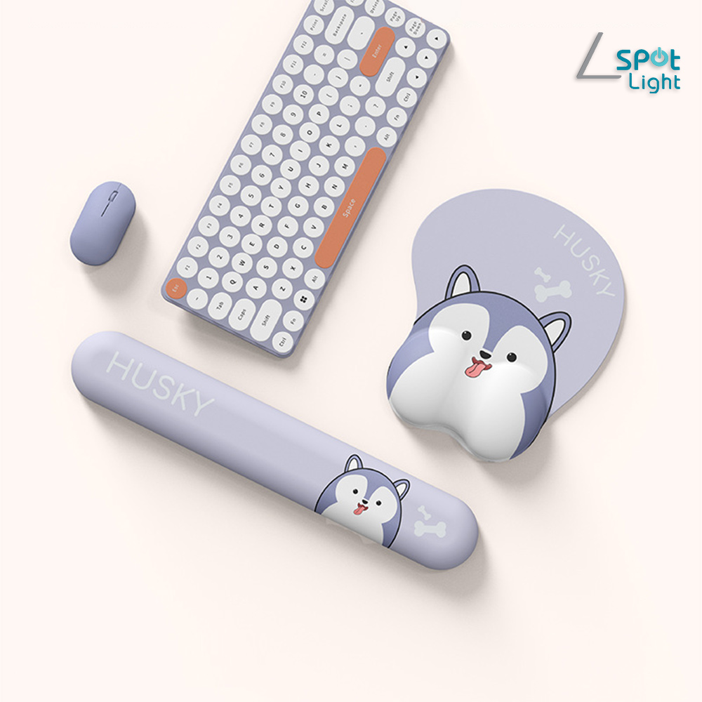 스포트라이트 캐릭터 손목보호 마우스패드+키보드패드 2in1 세트 시베리안허스키 HUSKY : 프라이스뷰