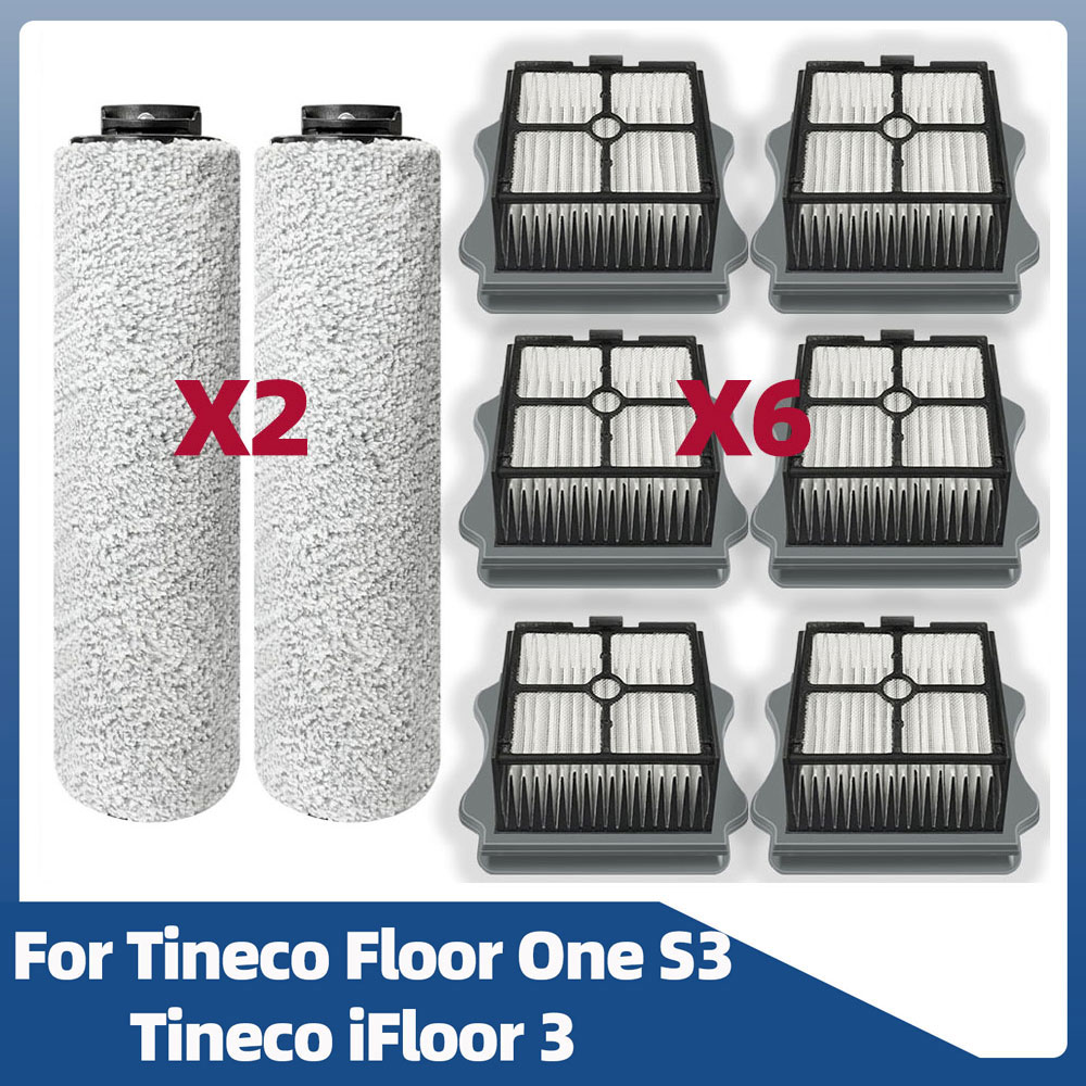롤러 브러시 및 Hepa 필터 교체 Tineco Floor One S3 / iFloor 3 무선 습식 건식 진공 청소기 호환 예비 부품 타이네코 플로어 원... 