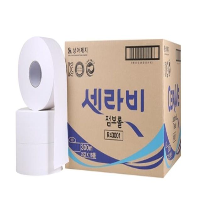 상아제지 세라비 점보롤 화장지(2겹/300M/16롤/BOX) : 탑유니콘