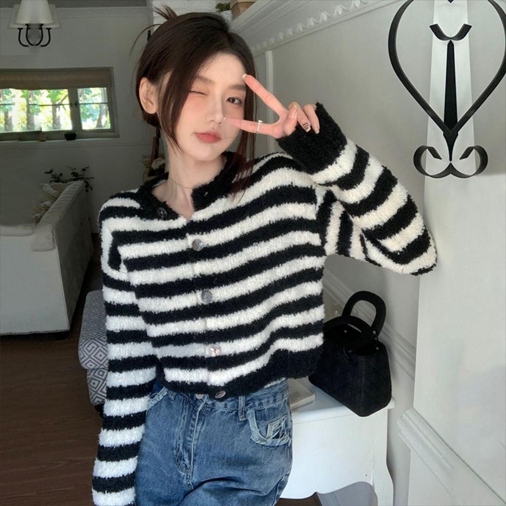 수입 가디건 카디건 재킷 운드 넥 스웨터 모든 경기 이프 탑 : 수수SUSU