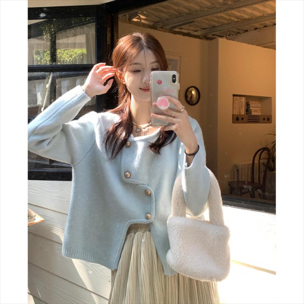 수입 가디건 스웨터 가을 겨울 카디건 탑 모든 경기 웨이스 플리츠 투피스 세 : 수수SUSU