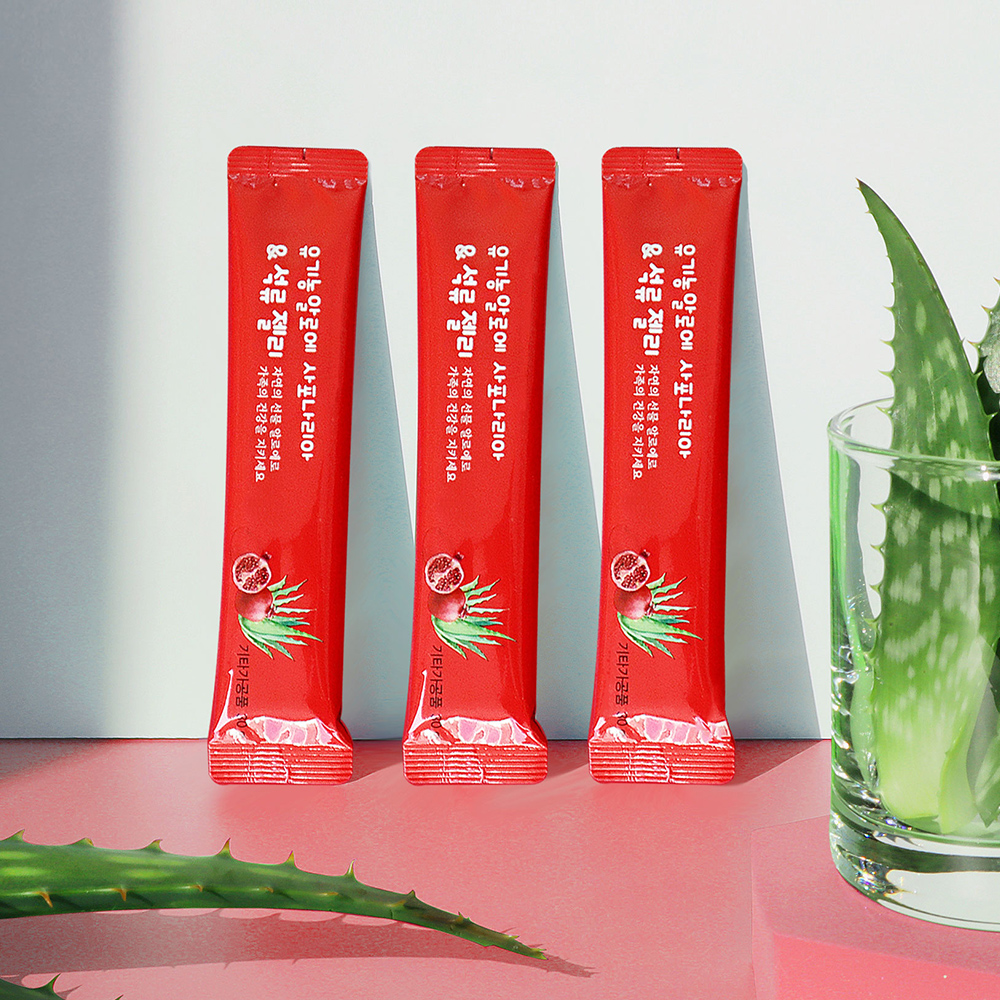 [무료샘플]권도영 유기농 먹는 알로에겔 알로에, 석류 젤리스틱 30g 3개 피쉬콜라겐 : 권도영알로에