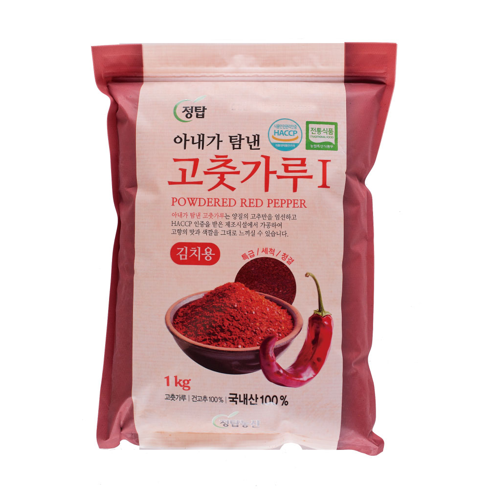 24년산 정탑농산 국내산 고춧가루 (국산고추가루) 1kg 굵은가루 (김치용) : 마켓경기