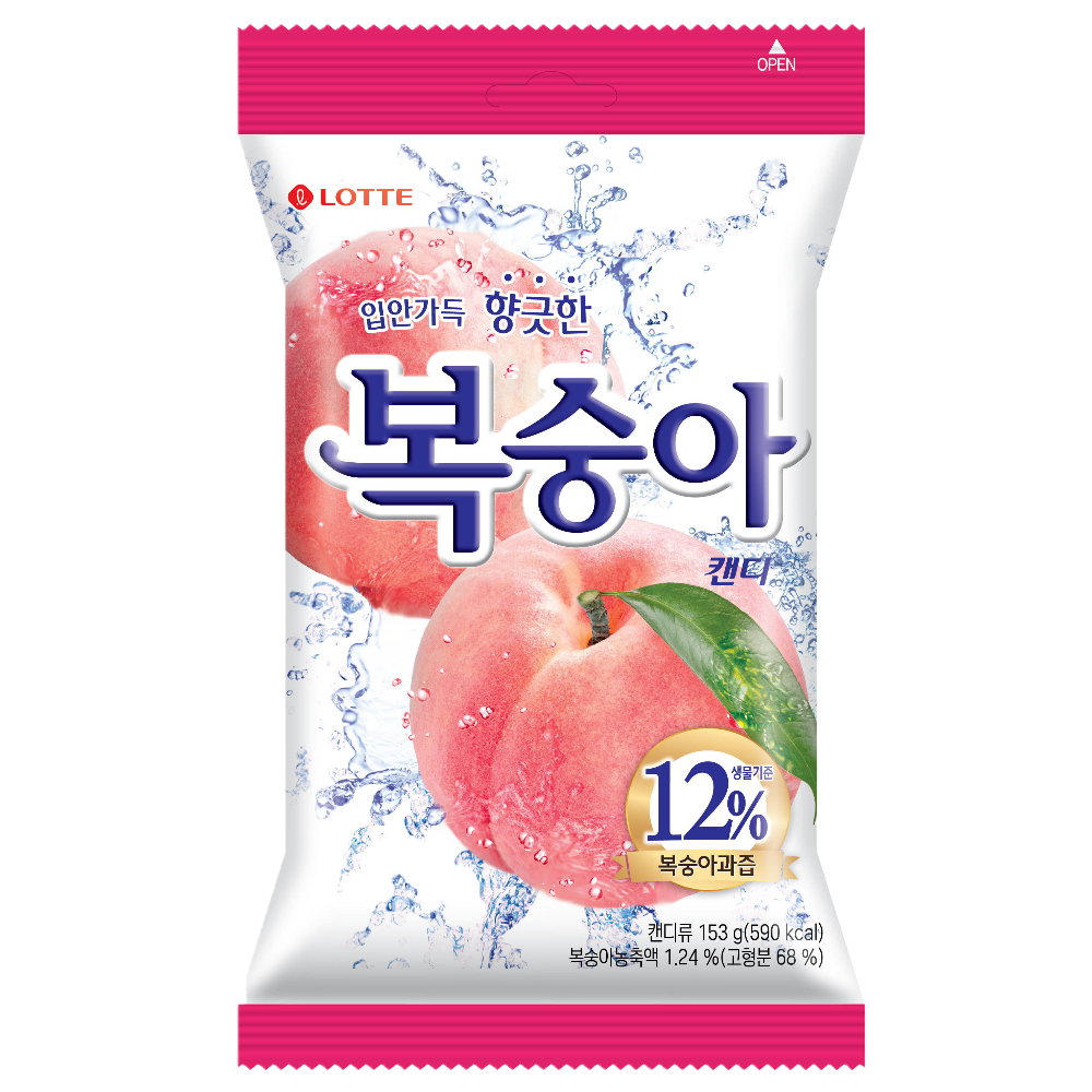 롯데제과 복숭아 캔디 153g 1개 : 주식회사 씨엠몰