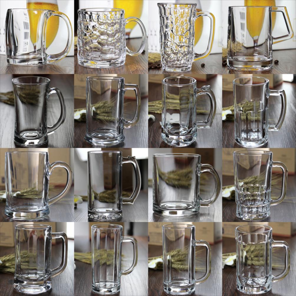 하이볼 생맥주 잔 얼음 강화 유리 머그 홈 슈퍼 유럽 성격 대형 핸들 바베큐 하우스 : 굳즈토어