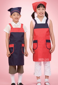 [까운나라]  A-111 어린이배색어깨앞치마 : 까운나라