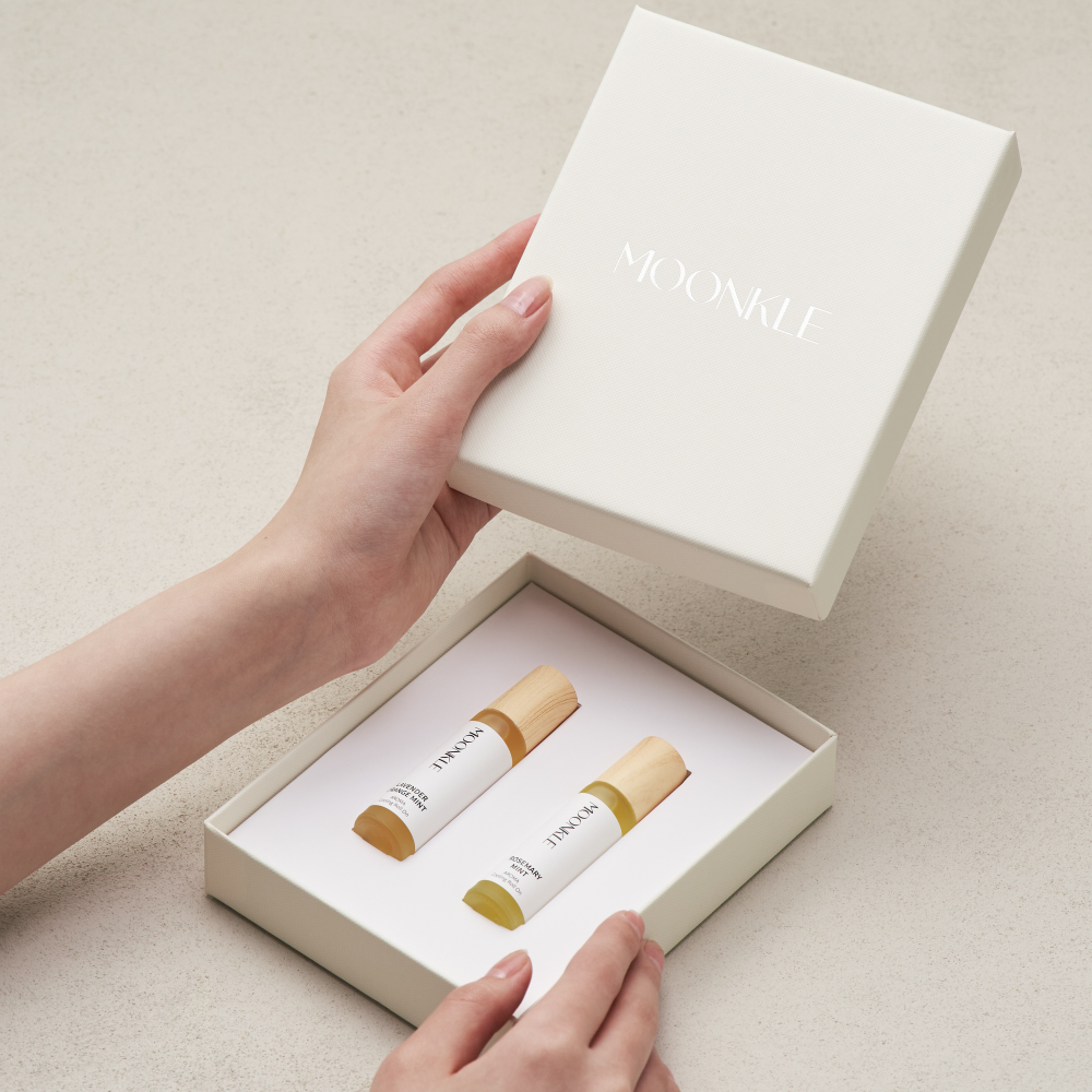 [기프트박스] 뭉클 라벤더 민트 아로마 쿨링 롤온 10ml 에센셜 오일 야몽 스틱 : 뭉클