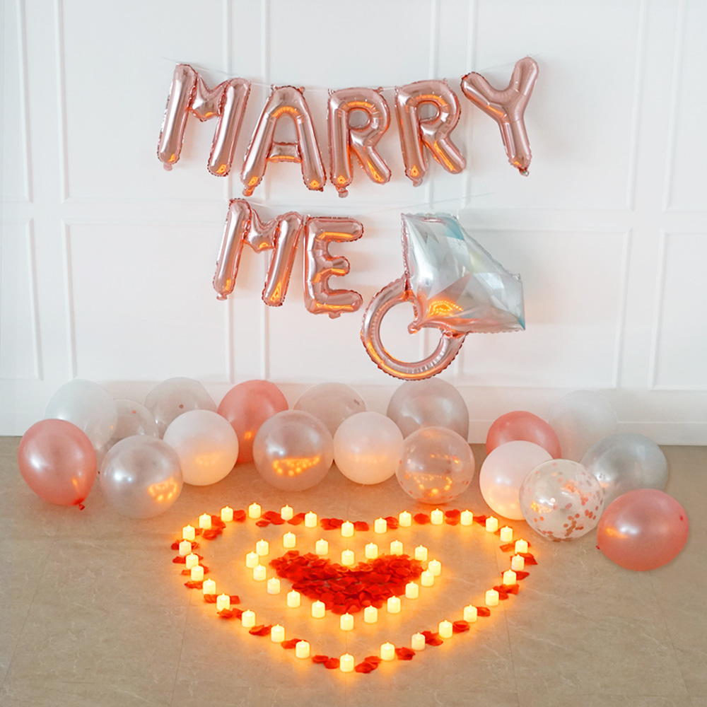 MARRY ME 청혼 프로포즈 세트(로즈골드) : 파티짱