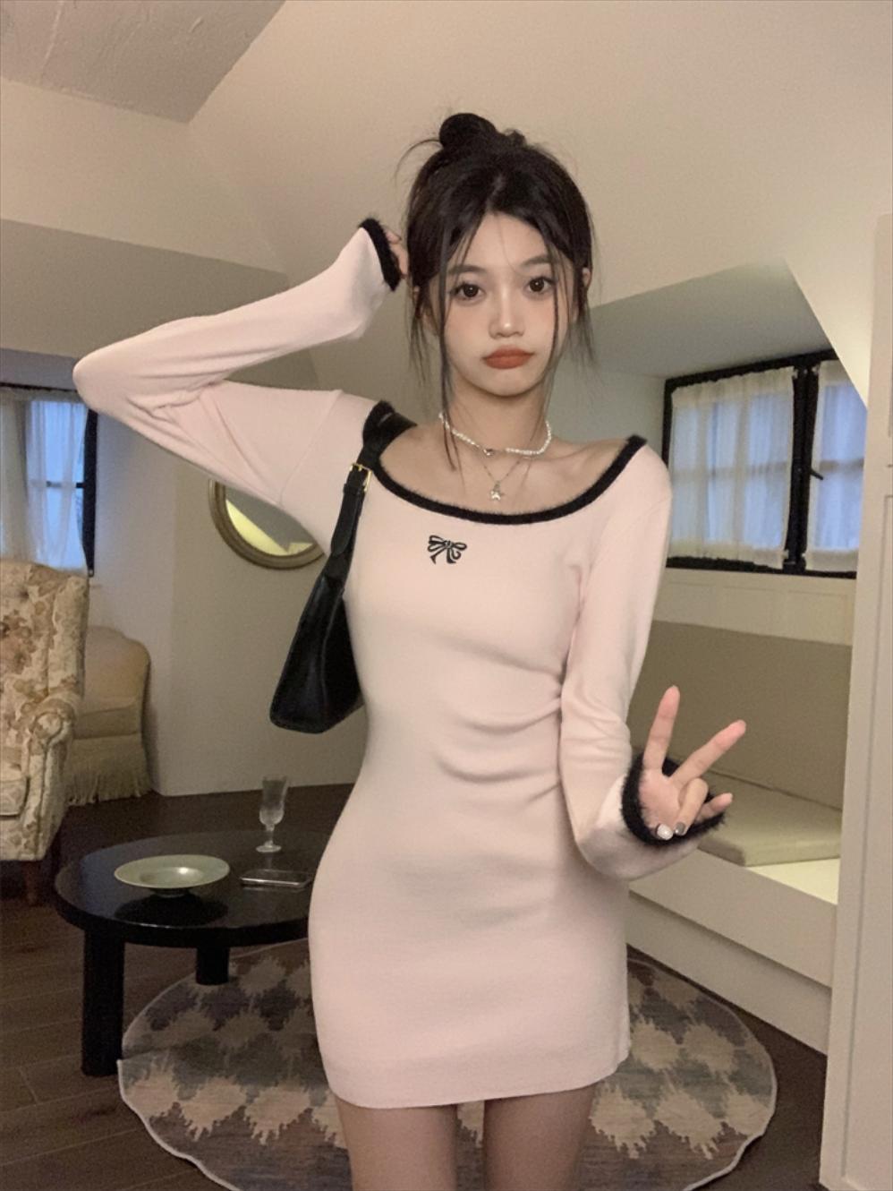 트렌드 라운드 넥 원피스 하단 드레스 피 힙 : 터키시골총각