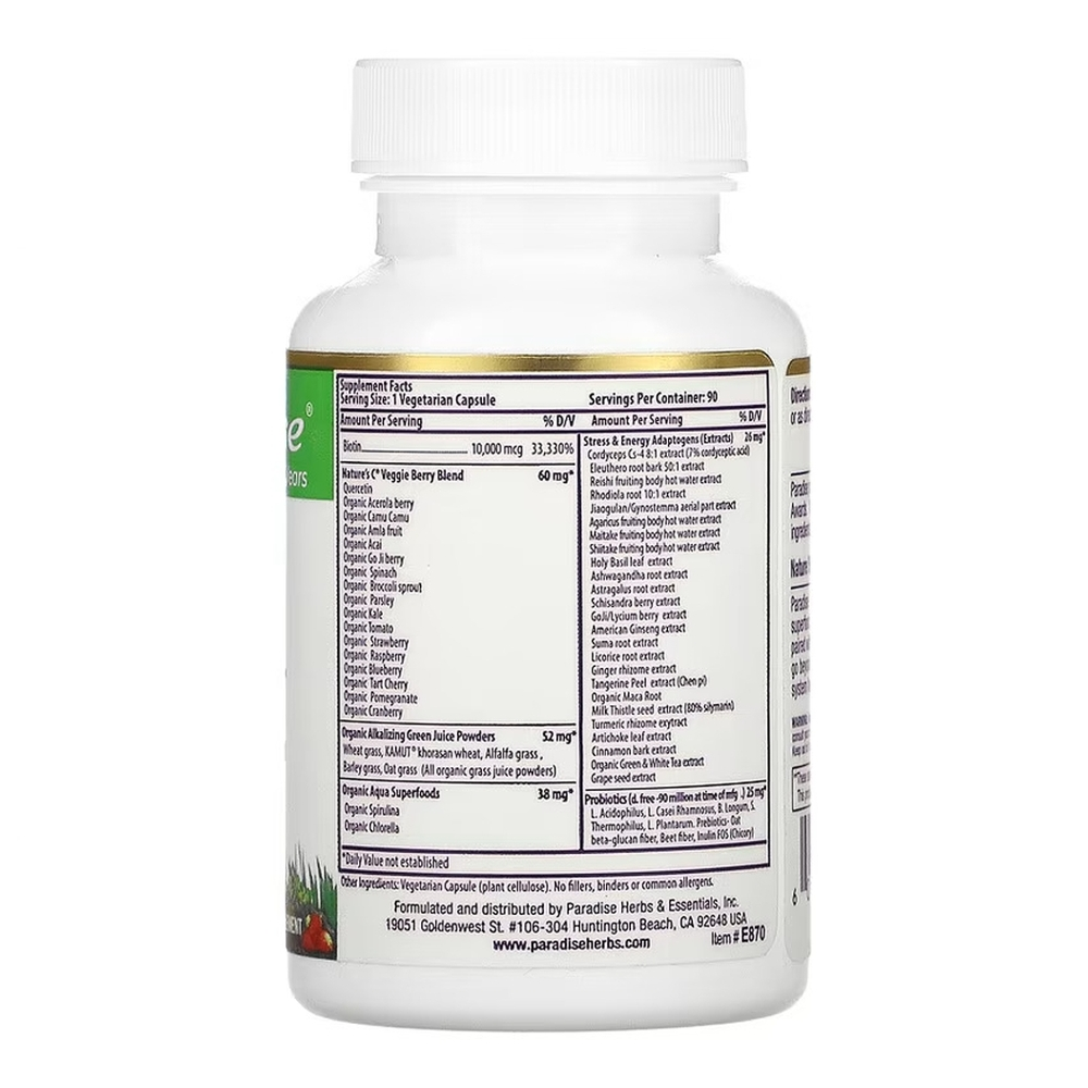 파라다이스허브 비오틴 10000mcg 베지 캡슐 90정 Paradise Herbs : 헬씨폴리오