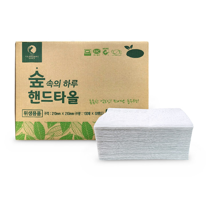 무료배송 숲속의하루 핸드타올 5000매 대용량 경제적 업소용 종이타월 페이퍼타올5000매 : 티슈 키친 페이퍼 점보롤