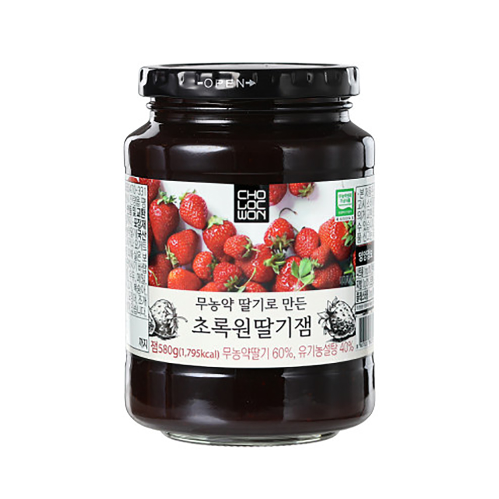 초록원 무농약 /유기농 딸기잼 580g : 오가웰