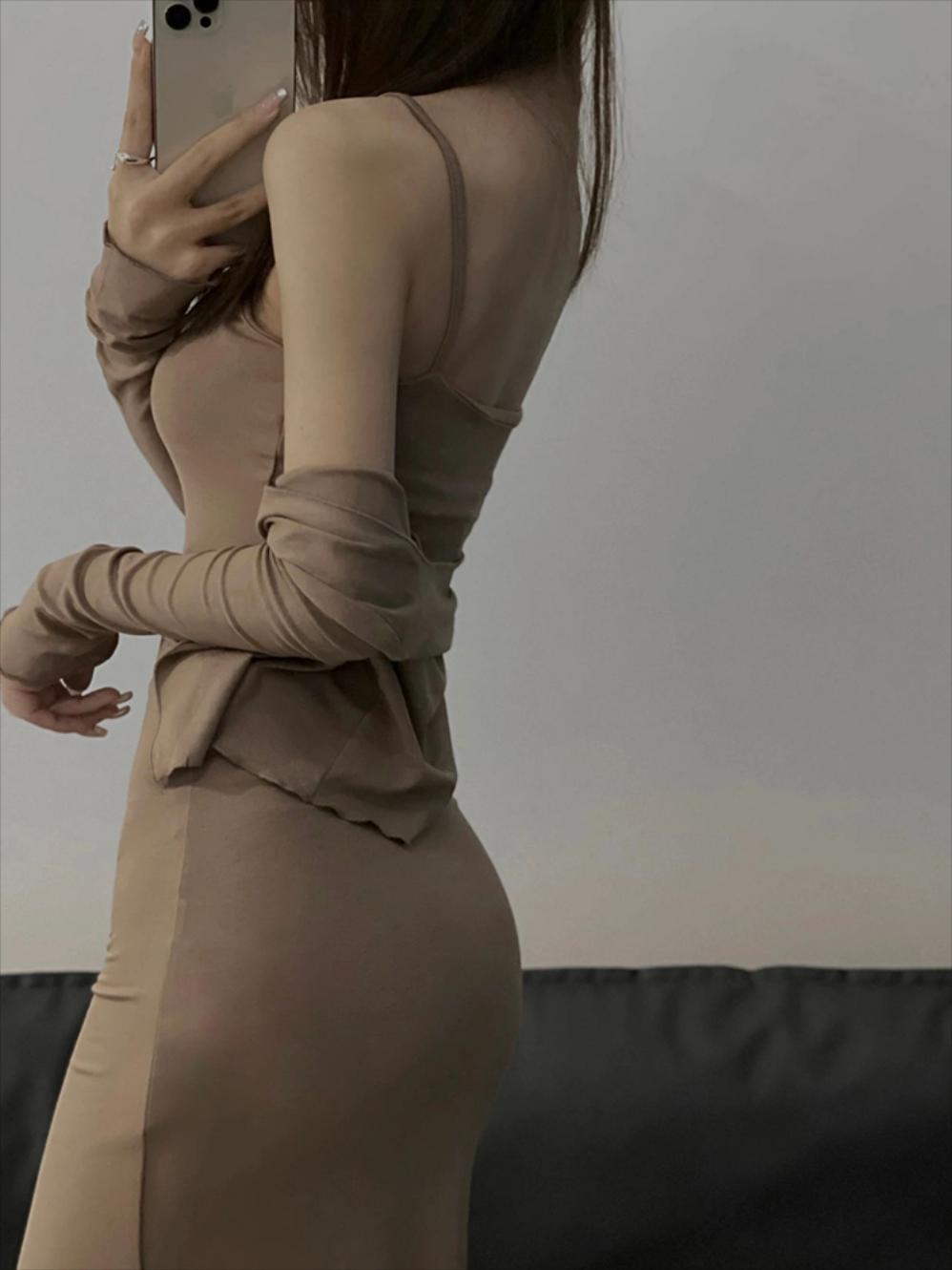 H라인 원피스 카 서스펜더 투피스 트 여름 가벼운 친숙한 로얄 자매 드레스 : LA총각
