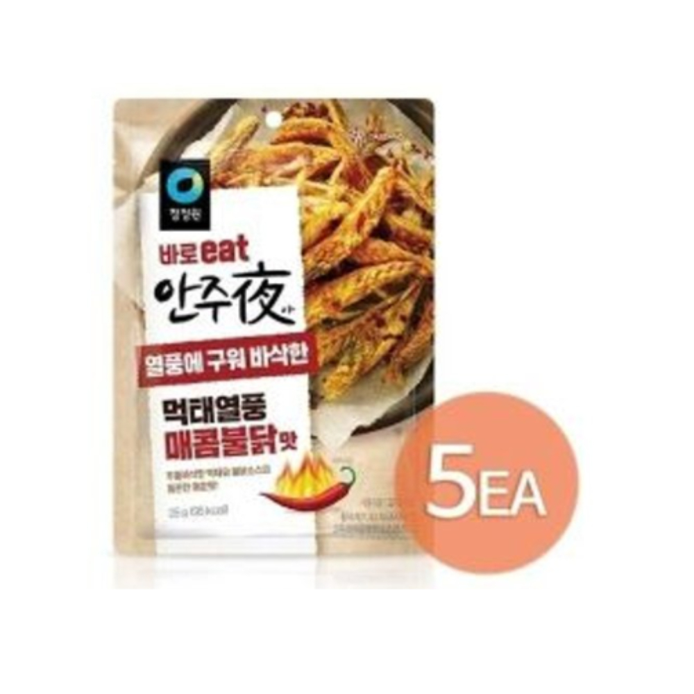 청정원 안주야 먹태열풍 매콤불닭맛 25g x 5개 : 자몽마트