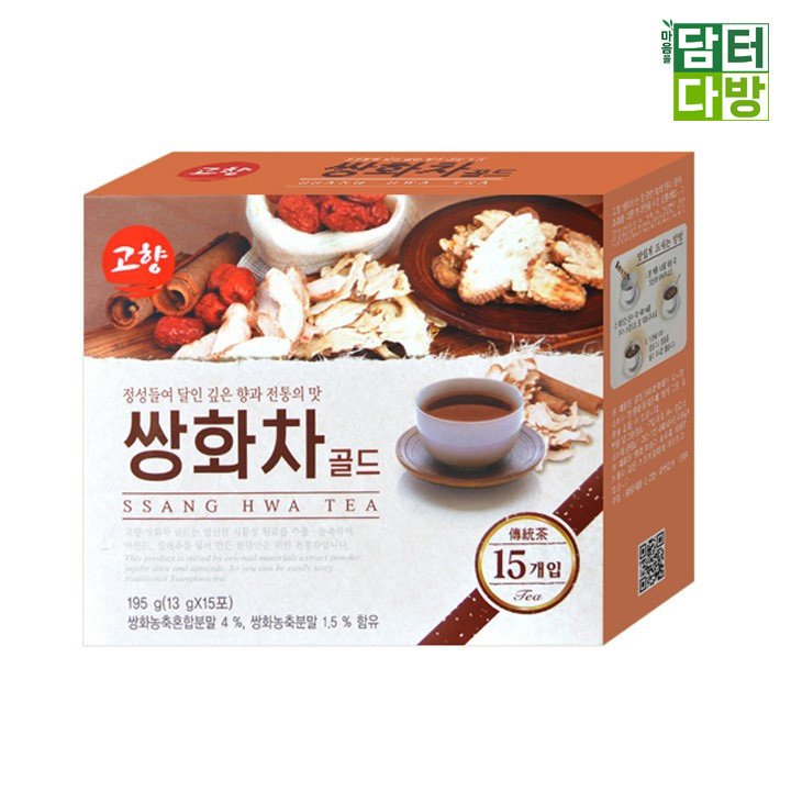 고향 쌍화차 골드 고형차 15스틱 (20개마다 배송비부과) : 담터다방