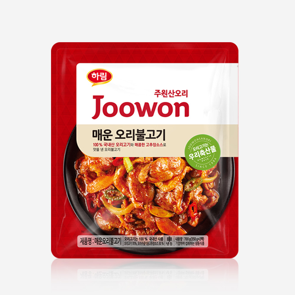 하림 주원산오리 매운 오리 불고기 700g 주물럭 국산 고춧가루 : 주원산오리