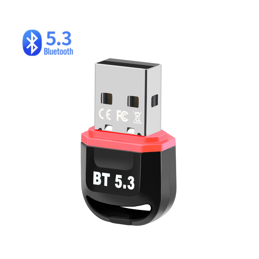 5.3 블루투스 동글 USB 동글이 무선 어댑터 컴퓨터 데스크탑 PC 무선 연결 수신기 : 유리 글로벌