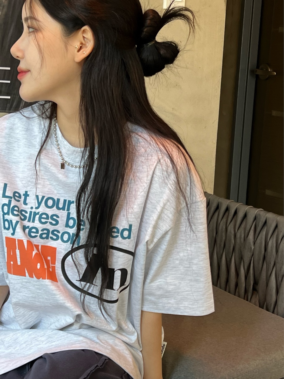 오버핏 안느 프린팅 반팔티 (3color) : MATE:메이트