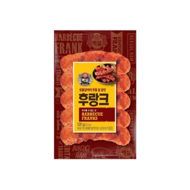 백설 숯불갈비의 맛을 잘 살린 후랑크  120g x 10개입 O : 꾸러미24