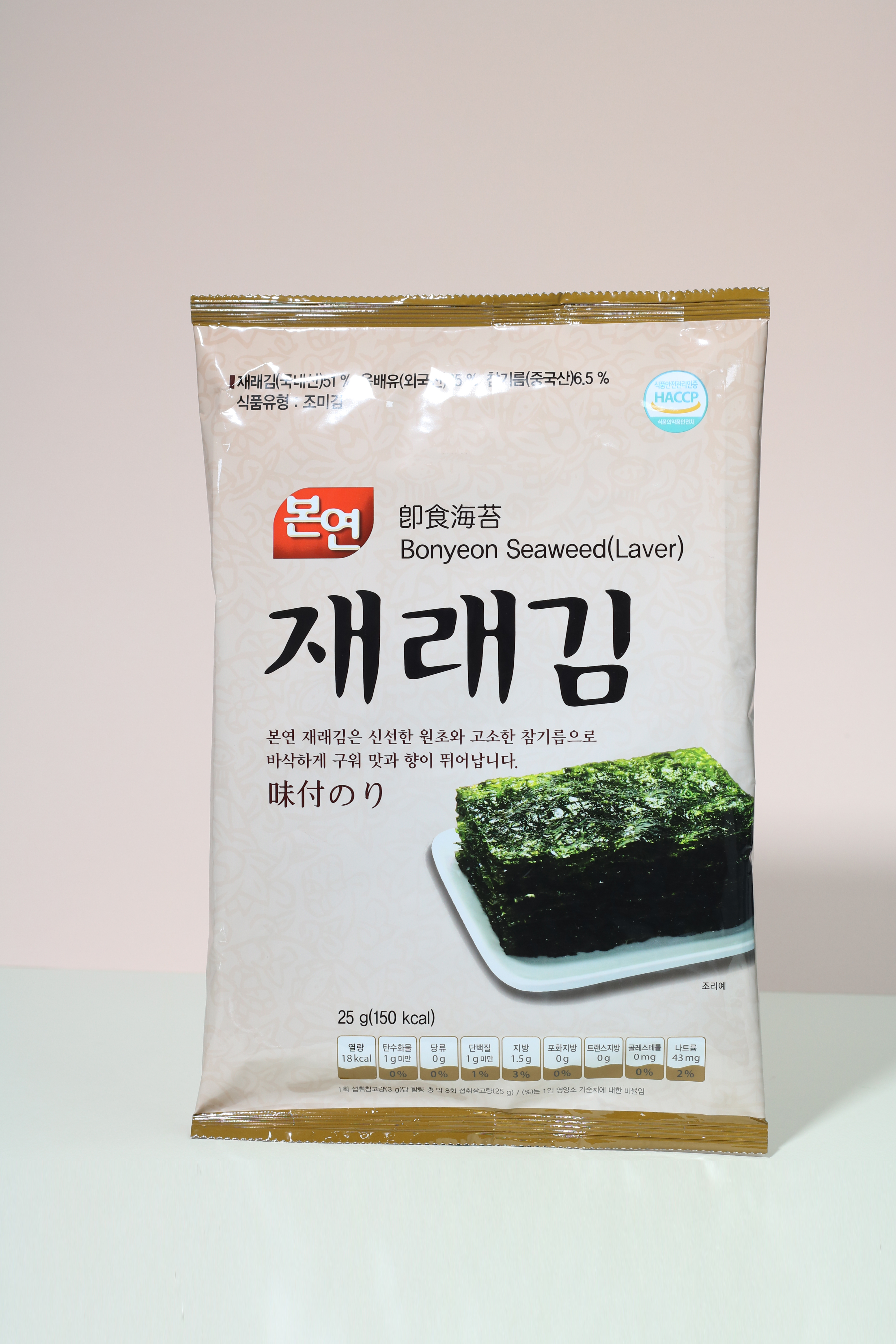HACCP 본연푸드 본연 재래김 25g 전장김 조미김 : 본연 김