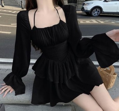 여성 의류 허리 슬림 셔링 스퀘어 원피스 : 여러모로샵