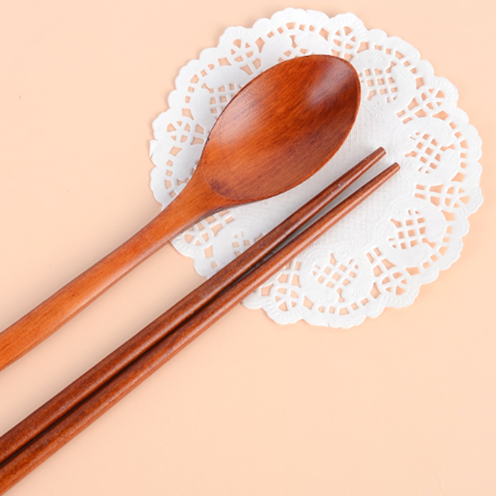 친환경 원목 나무 수저 세트 숟갈젓갈 옻칠 고급 한식 일식 수저 식당 천연 숟가락 젓가락 : 람지마트